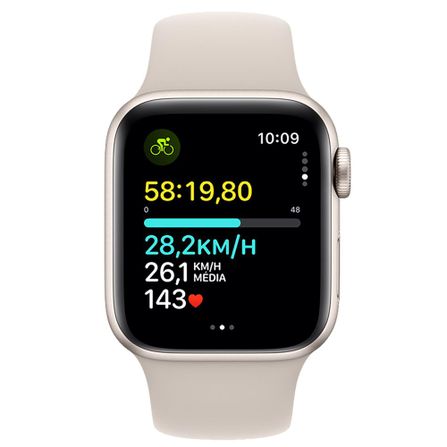 Apple Watch SE (GPS 40 mm) Caixa Estelar de Alumínio Pulseira Esportiva Estelar – P/M