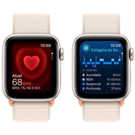 Apple Watch SE (GPS 40 mm) Caixa Estelar de Alumínio Pulseira Loop Esportiva Estelar