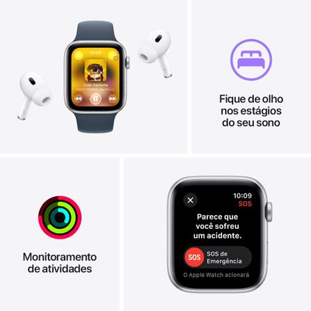 Apple Watch SE (GPS 40 mm) Caixa Estelar de Alumínio Pulseira Loop Esportiva Estelar