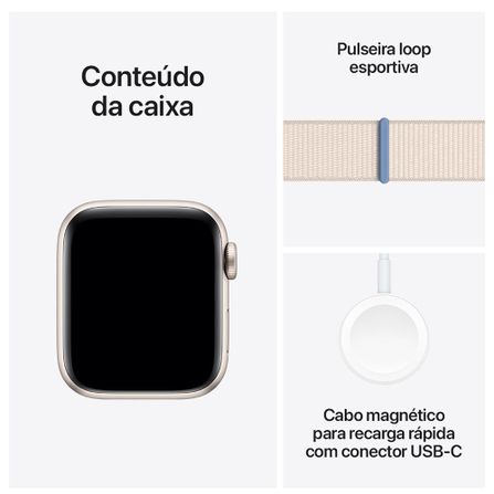 Apple Watch SE (GPS 40 mm) Caixa Estelar de Alumínio Pulseira Loop Esportiva Estelar