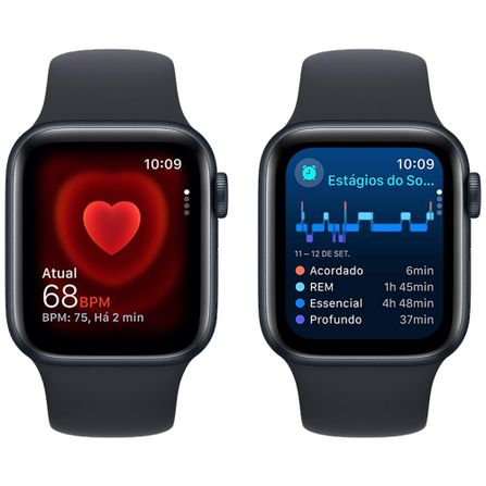 Apple Watch SE (GPS 40 mm) Caixa Meia-Noite de Alumínio Pulseira Esportiva Meia-noite – PM
