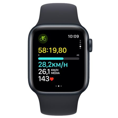 Apple Watch SE (GPS 40 mm) Caixa Meia-Noite de Alumínio Pulseira Esportiva Meia-noite – PM