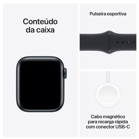 Apple Watch SE (GPS 40 mm) Caixa Meia-Noite de Alumínio Pulseira Esportiva Meia-noite – PM
