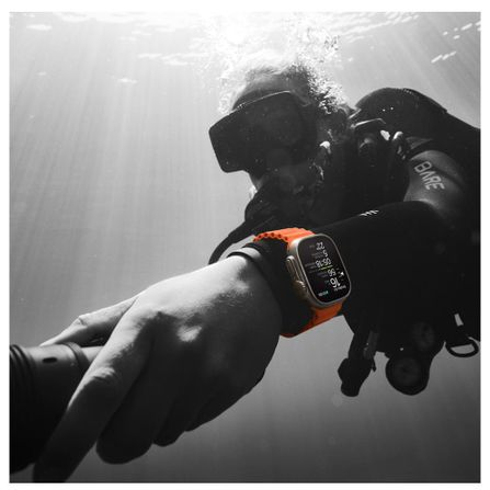 Apple Watch Ultra 2 (GPS + Cellular) 49 mm Caixa de Titânio com Pulseira Oceano Laranja