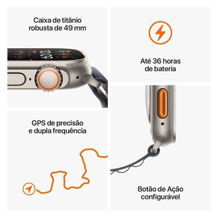 Apple Watch Ultra 2 (GPS + Cellular) 49 mm Caixa de Titânio com Pulseira Loop Alpina Azul G