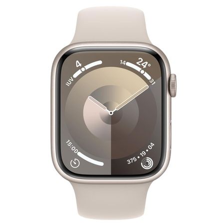 Apple Watch Series 9 (GPS + Cellular 45 mm) Caixa de Alumínio Estelar, Pulseira Esportiva Estelar – MG