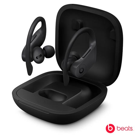 Fone De Ouvido Bluetooth Beats Powerbeats Pro Preto Bateria De Até 9H, Resistente Ao Suor E À Água, Ganchos Ajustáveis