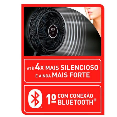 Ventilador de Mesa Arno Ultra Silence Force Bluetooth® com 03 Velocidades Preto - VDBT