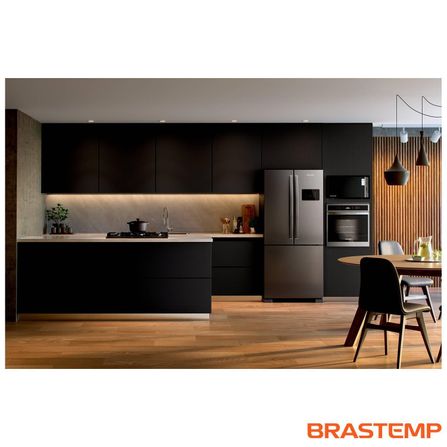 Refrigerador French Door Brastemp de 3 Portas Frost Free Side Inverse com 554L Inox - BRO85AK