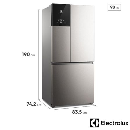 Refrigerador Multidoor Efficient Electrolux de 03 Portas Frost Free com 590 Litros AutoSense e Inverter Inox Look - IM8S