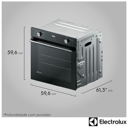 Forno Elétrico de Embutir Electrolux Efficient com 80 Litros de Capacidade, Grill e Painel Full Touch Preto - OE8EH