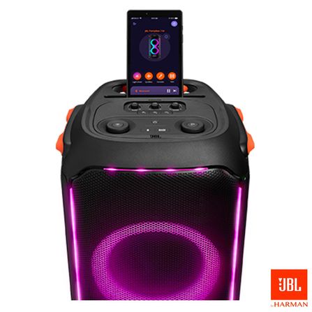 Caixa De Som Bluetooth JBL Partybox 710 Efeito Luzes LED Alça e Rodas Transporte IPX4 800W