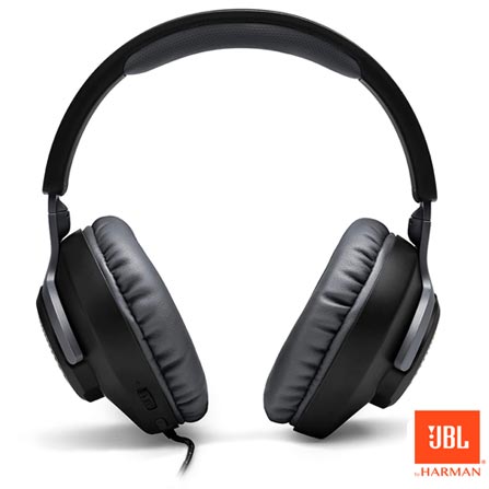 Fone De Ouvido JBL Quantum100 Headset Gamer Preto Sound Signature, Compatível com Windows Sonic Spatial