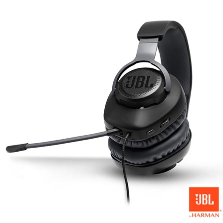 Fone De Ouvido JBL Quantum100 Headset Gamer Preto Sound Signature, Compatível com Windows Sonic Spatial