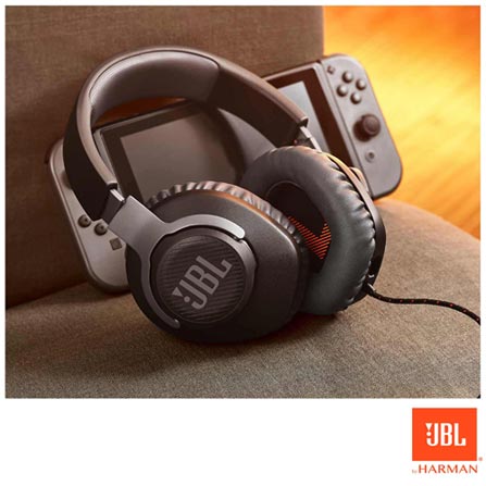 Fone De Ouvido JBL Quantum100 Headset Gamer Preto Sound Signature, Compatível com Windows Sonic Spatial