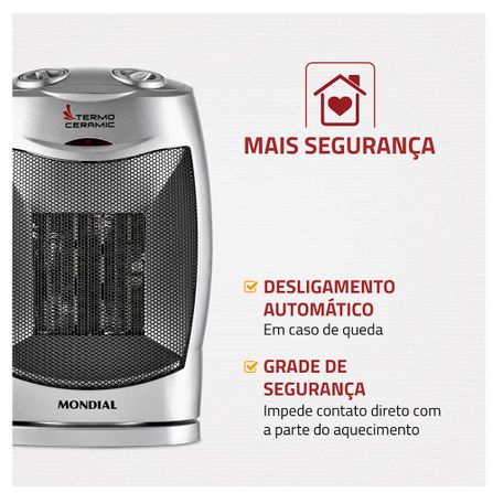 Aquecedor Termo Ceramic A-05 com 1500W Potência - Mondial