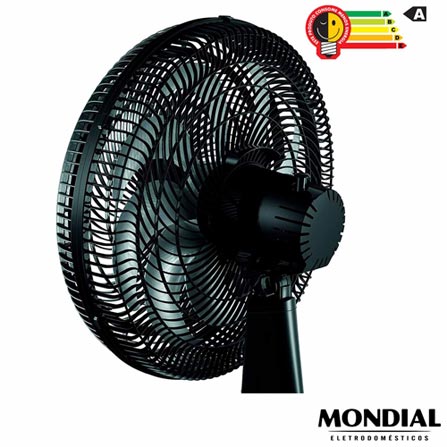 Ventilador de Mesa Mondial Turbo com Sistema de Repelente em Pastilha com 03 Velocidades Preto e Prata - VTX-40-8P-