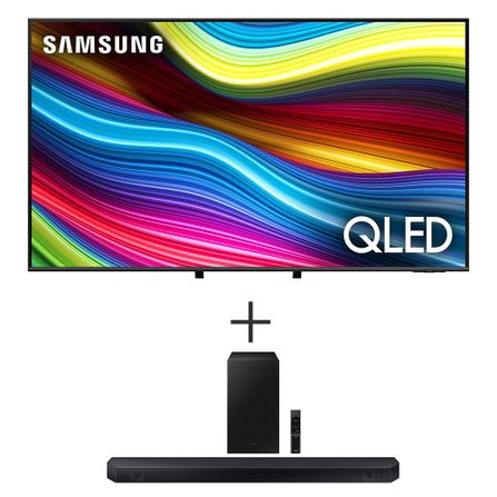 Smart TV Samsung QLED 4K 75" Polegadas QN75Q70 + Soundbar Samsung HWQ600C, 3.1.2 Canais, Dolby Atmos + DTS:X