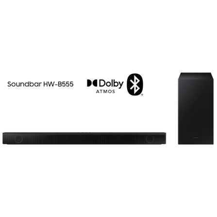Soundbar Samsung HWB555, 2.1 Canais Wireless, Dolby Digital 2.0, Modo Game, Multiconexão por Bluetooth