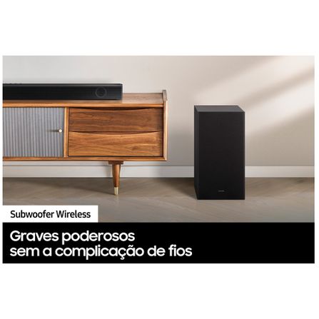 Soundbar Samsung HWB555, 2.1 Canais Wireless, Dolby Digital 2.0, Modo Game, Multiconexão por Bluetooth