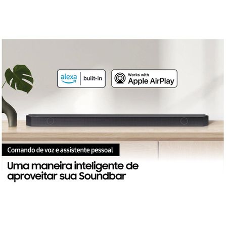 Soundbar Samsung HWQ800C, 5.1.2 Canais, Bluetooth, Subwoofer sem fio, Wireless Dolby Atmos, Alexa Int.