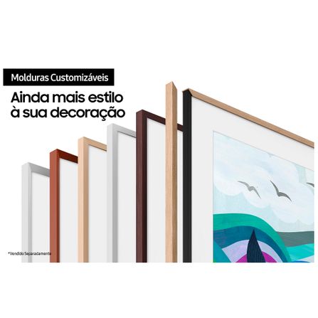 Smart TV Samsung The Frame QLED 4K 43" Polegadas 43LS03B com Modo Arte, Design Slim, Molduras Customizáveis e Wi-Fi