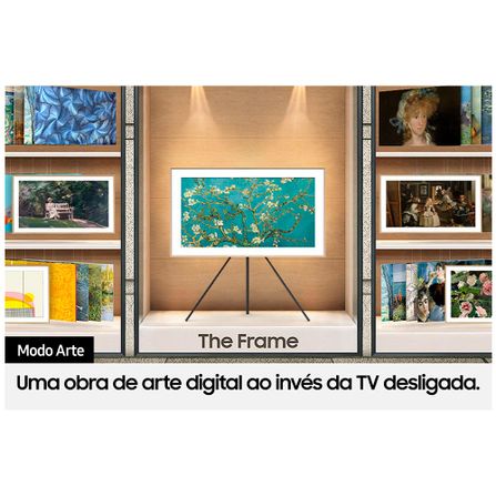 Smart TV Samsung The Frame QLED 4K 55'' Polegadas 55LS03B com Design Slim, Conexão Única e Wi-Fi