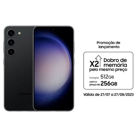 Smartphone Samsung Galaxy S23+ 5G Preto, 512GB, 8GB RAM e Câmera Tripla de 50MP +12MP + 10MP
