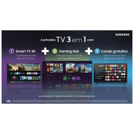 Smart TV Samsung Crystal UHD 4K 50" Polegadas 50CU8000 com Painel Dynamic Crystal Color, Design AirSlim e Alexa bu