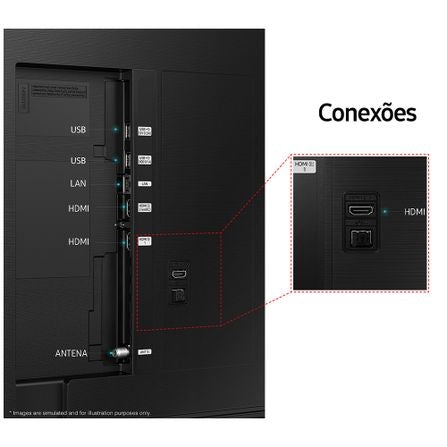 Smart TV Samsung Crystal UHD 4K 65" Polegadas 65CU8000 com Painel Dynamic Crystal Color, Design AirSlim e Alexa bui