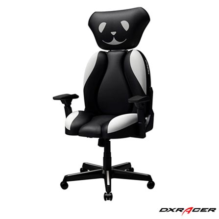 Cadeira Dog Giratória Reclinável e com Regulagem de Altura Preta e Branca - DXRACER