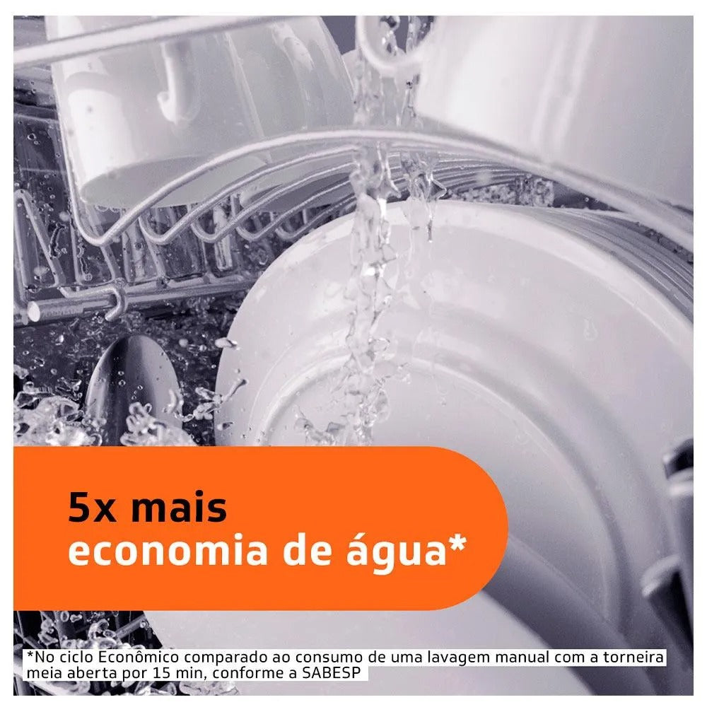 Lava Louças Brastemp Cinza Metálico com 08 Serviços e 05 Programas de Lavagem - BLF08B