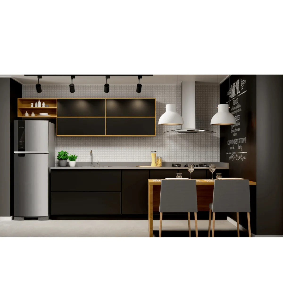 Geladeira Brastemp Frost Free Duplex 375 litros cor Inox com Espaço Adapt - BRM45JK