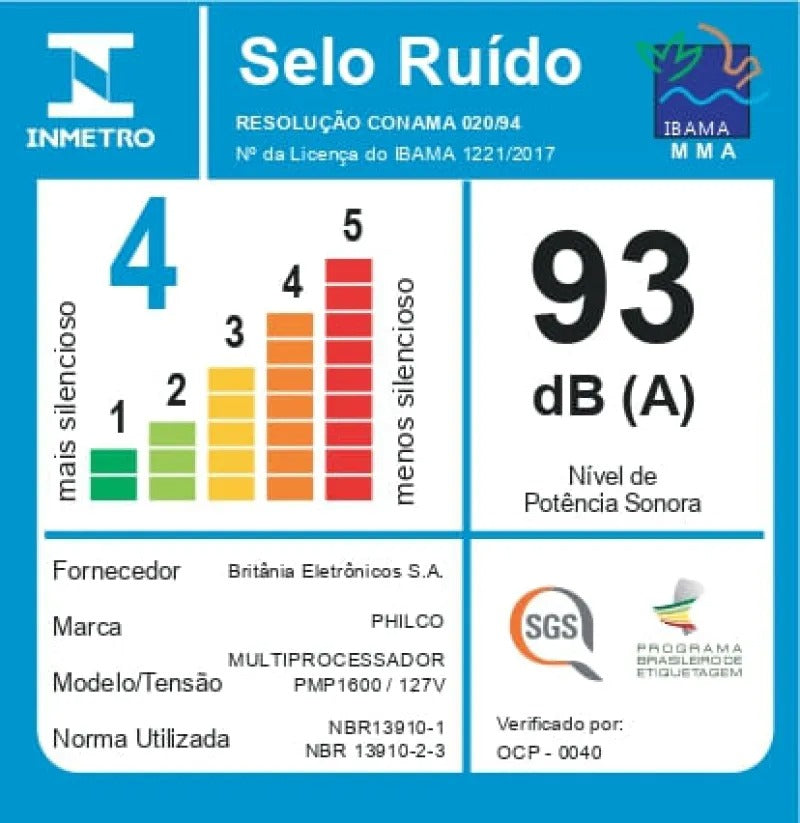 Multiprocessador Philco PMP1600P 9 em 1 1700W