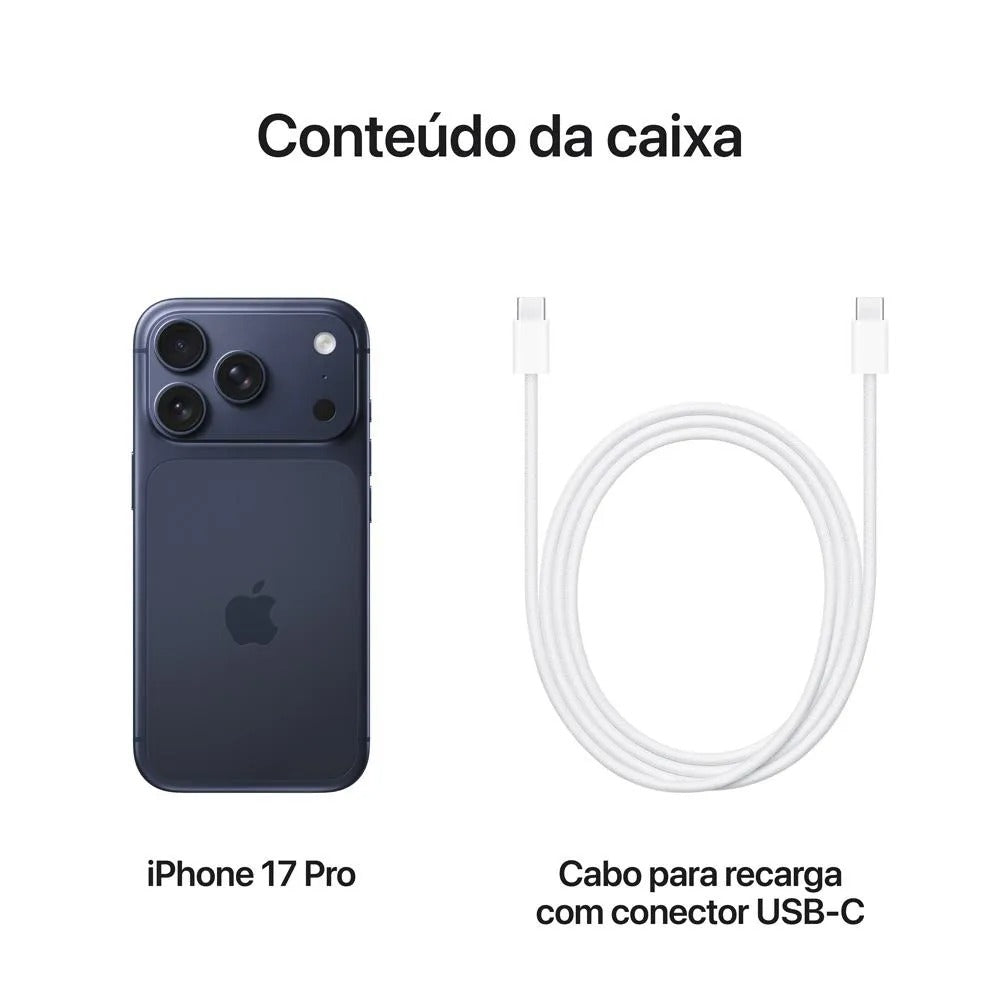 iPhone 17 Pro (256GB) Azul Intenso, Tela de 6,3", 5G e Câmera de 48MP