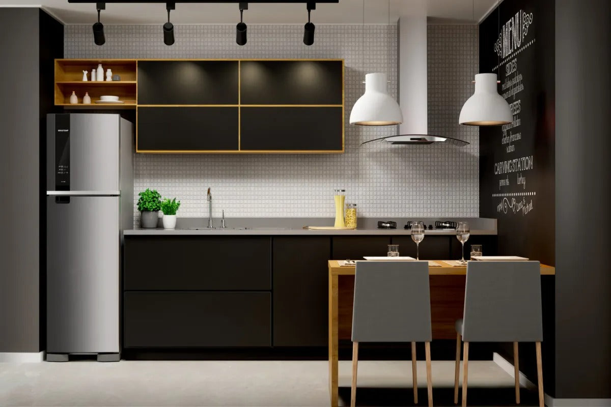 Geladeira Brastemp Frost Free Duplex 375 litros cor Inox com Espaço Adapt - BRM45JK