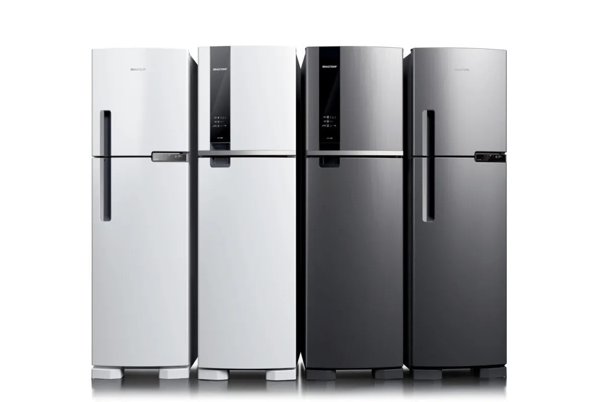 Geladeira Brastemp Frost Free Duplex 375 litros cor Inox com Espaço Adapt - BRM45JK