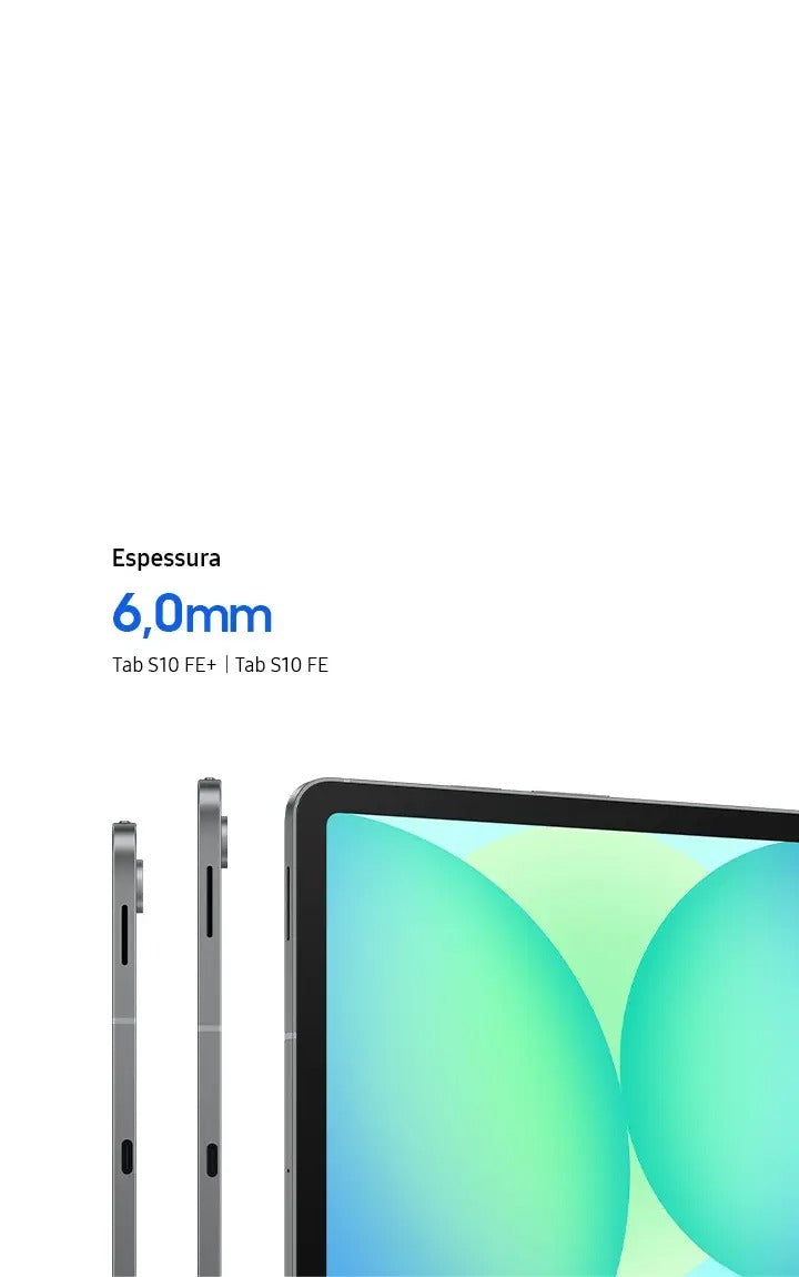 Tablet Samsung Galaxy, S10 FE, 128GB, 8GB RAM, Tela Imersiva 10.9", 90Hz, Wifi 6, IP68, Android 15 - SM-X520NLBDZTO