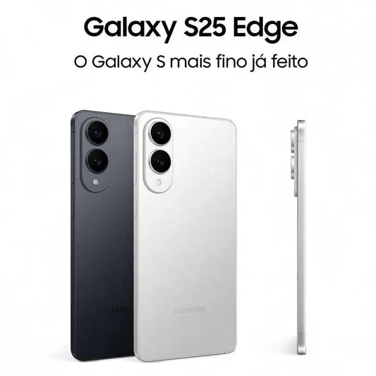Celular Samsung Galaxy S25 Edge 5G Titânio Jetblack, 512GB, 12GB RAM e Câmera Dupla de 200MP + 12MP