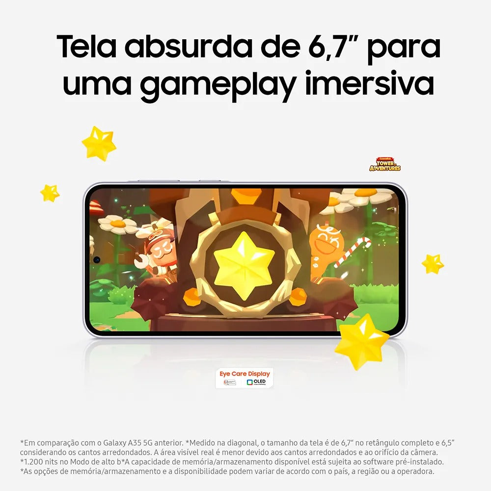 Celular Samsung Galaxy A36 5G 128GB, 6GB RAM, Câmera 50MP, IP67, Super AMOLED 6.7", Recursos AI Branco