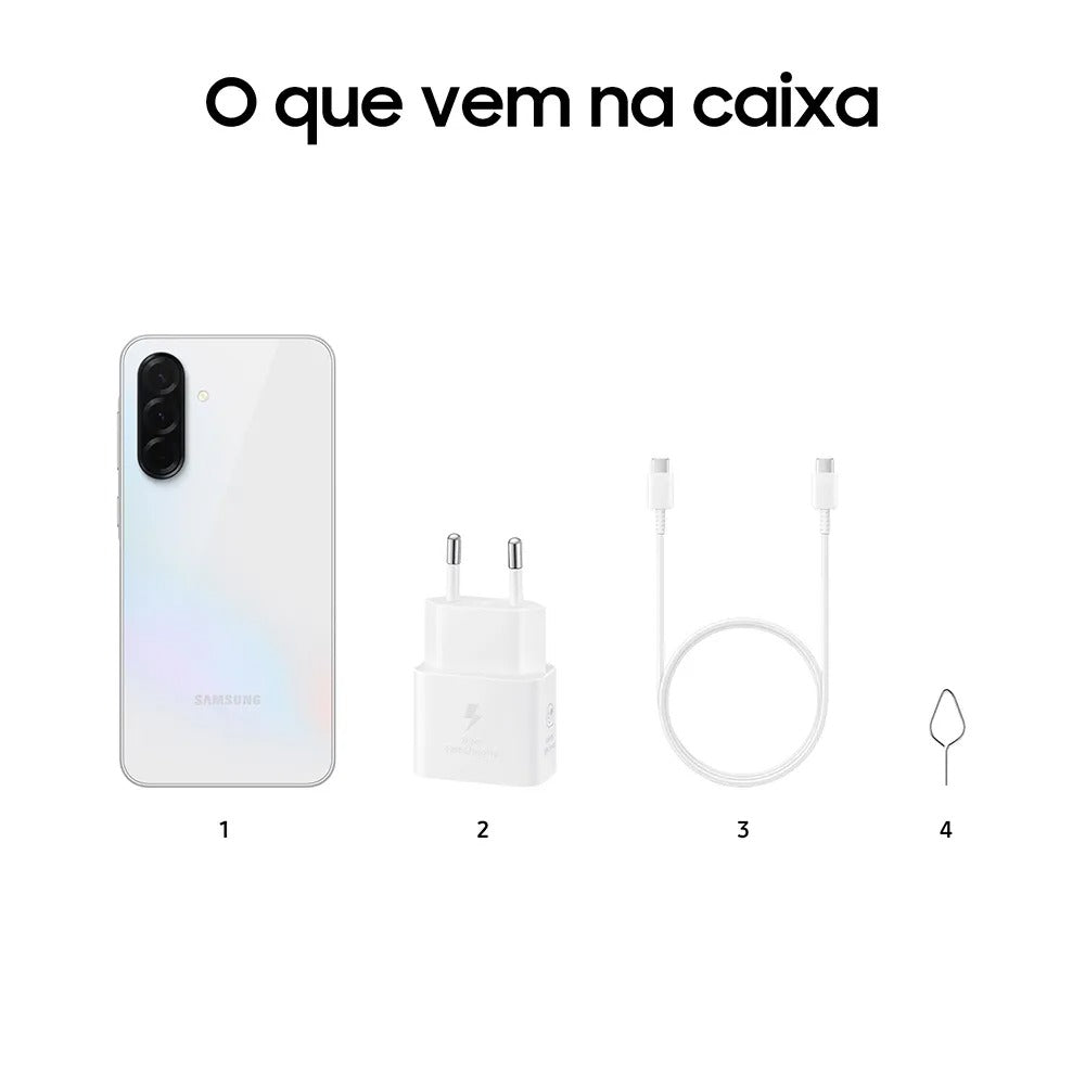 Celular Samsung Galaxy A36 5G 128GB, 6GB RAM, Câmera 50MP, IP67, Super AMOLED 6.7", Recursos AI Branco