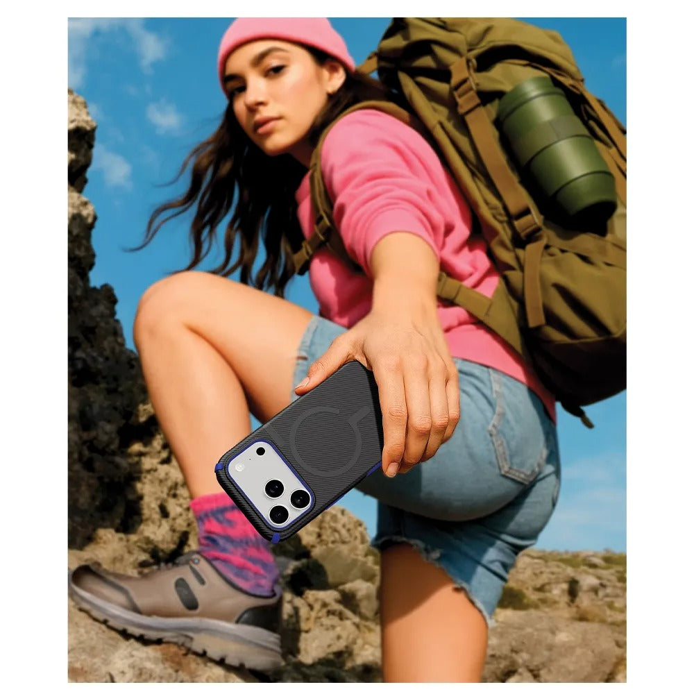 Capa Protetora Shield para iPhone 17 Pro Max Preta e Azul - Laut