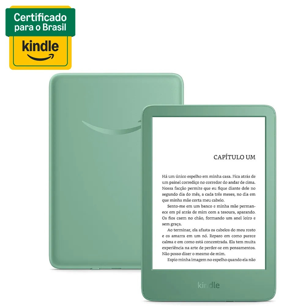 Kindle 16GB modelo2024, tela antirreflexo, troca de página rápida, luz ajustável e bateria longa duração, Cor Verde