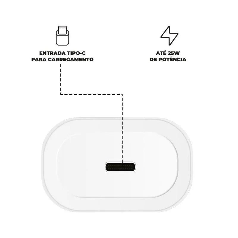 Carregador iPhone - 25 w - 5 anos de garantia - original - Gshield - Branco