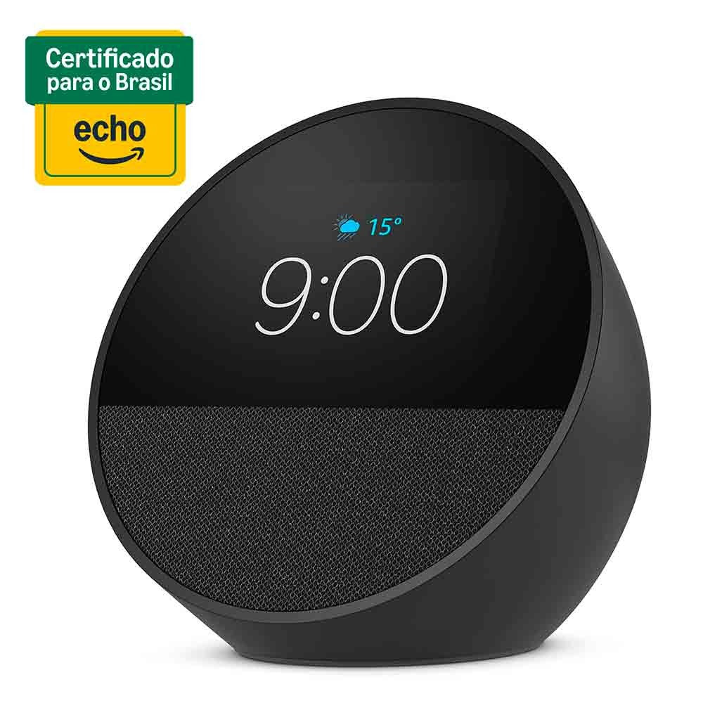 Echo Spot (2024) com Alexa Despertador Inteligente com Som Vibrante e Alexa Preta - Amazon