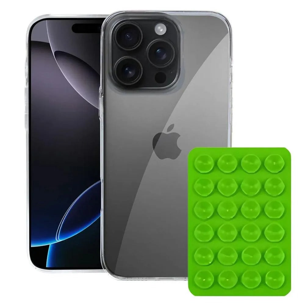 Kit Capa Crystal Slim para Iphone 16 Pro Max + Ventosa VERDE