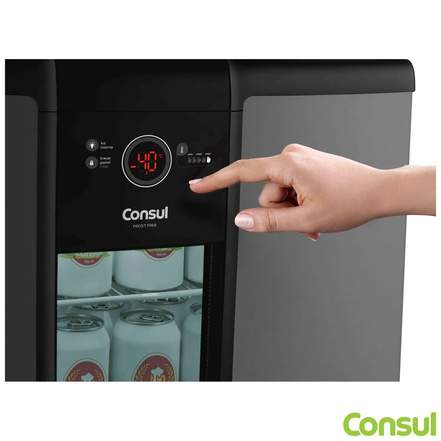 Cervejeira Consul Titanium com 82 Litros Display na Porta e Controle de Temperatura - CZD12AT