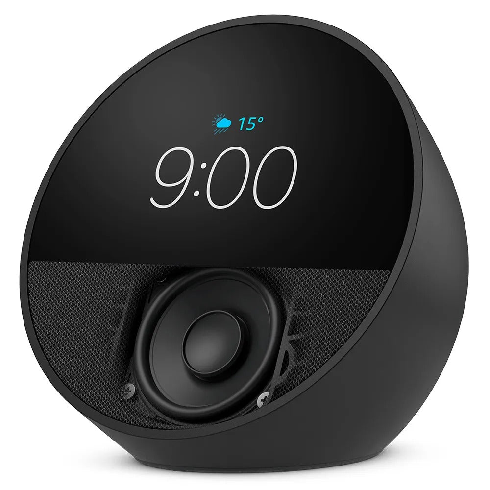 Echo Spot (2024) com Alexa Despertador Inteligente com Som Vibrante e Alexa Preta - Amazon