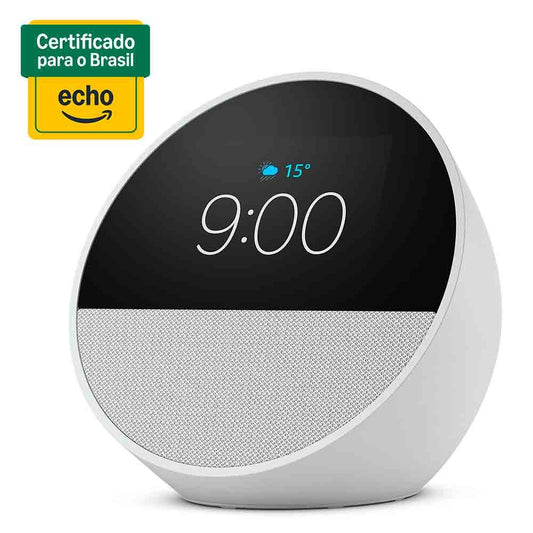 Echo Spot (2024) com Alexa Despertador Inteligente com Som Vibrante e Alexa Branca - Amazon