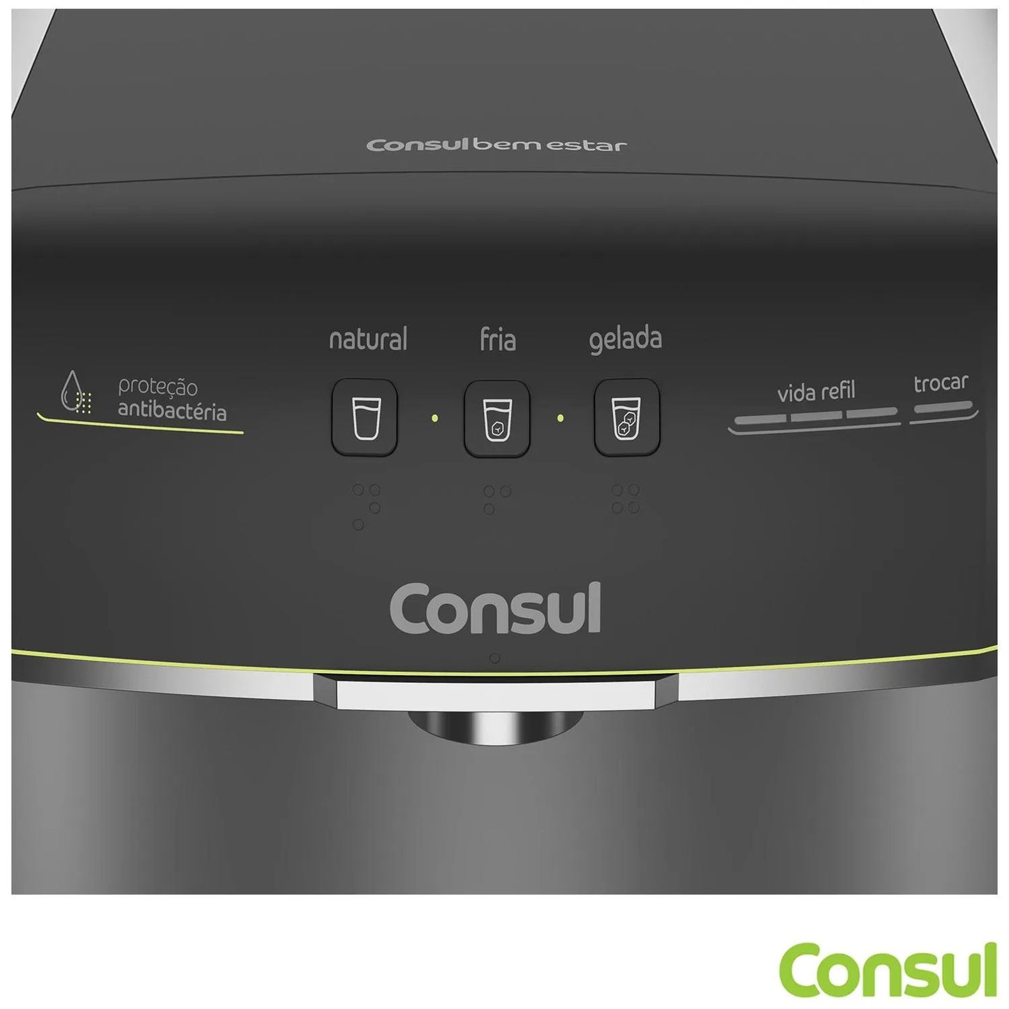 Purificador de Água Consul CPB36 Bem Estar com Água Gelada e Display Gradual com Aviso de Troca de Refil